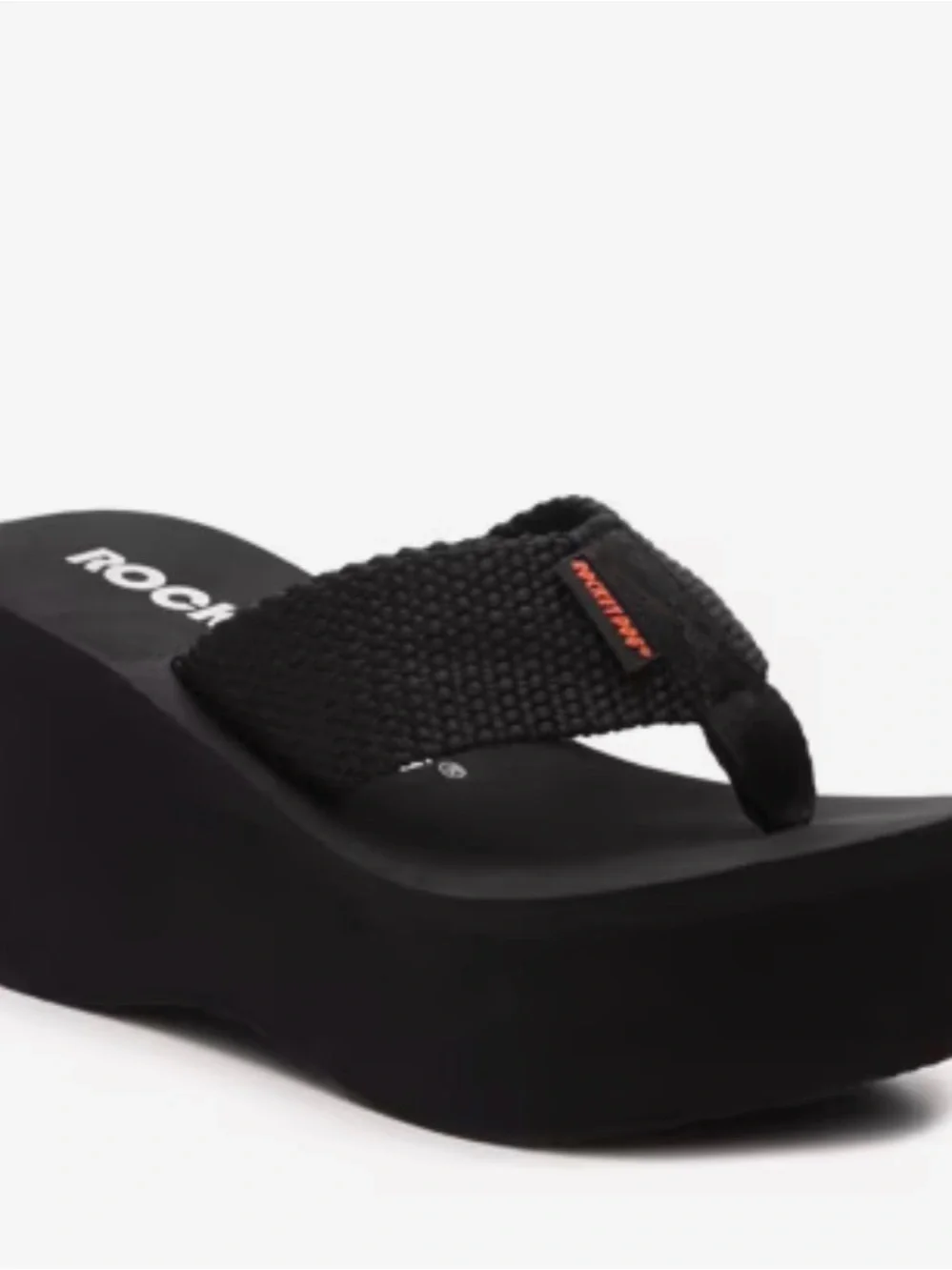 Rocket Dog Women’s Crush Black Platform Wedge Thong Sandals size 8 NEW!